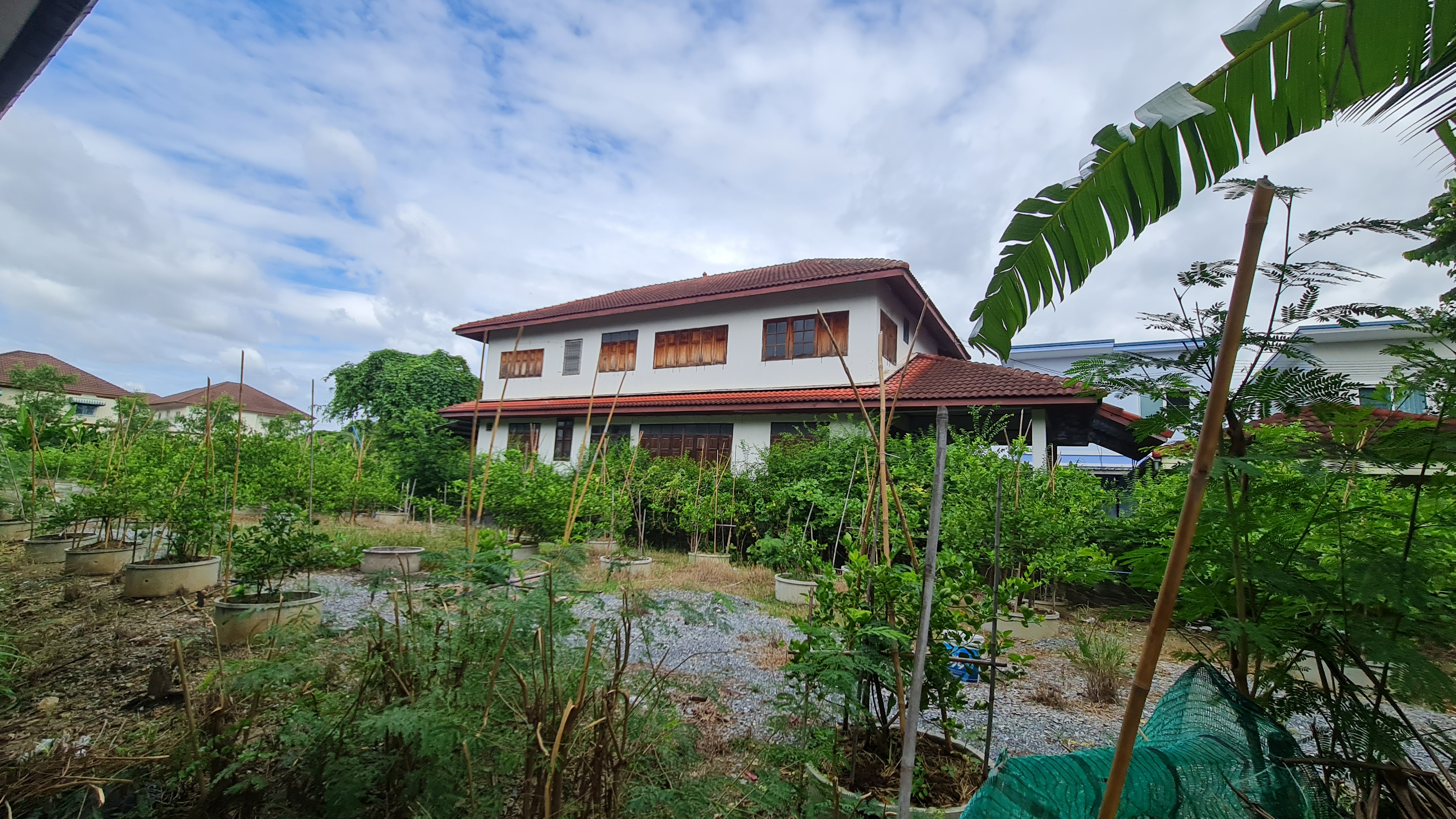 [ขายด่วน] ที่ดินแปลงใหญ่ 498 ตร.ว. พร้อมบ้านหลังใหญ่ ติดคลอง บรรยากาศร่มรื่น ย่านบางกรวย